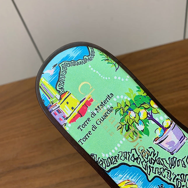 DIOR 25S DWAY SLIDE IN MULTICOLOR CALFSKIN AND FABRIC STYLE 3