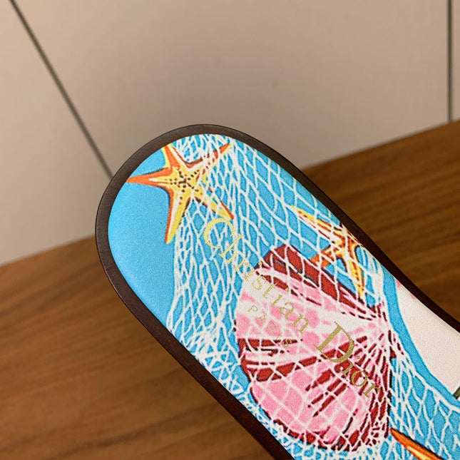 DIOR 25S DWAY SLIDE IN MULTICOLOR CALFSKIN AND FABRIC STYLE 2