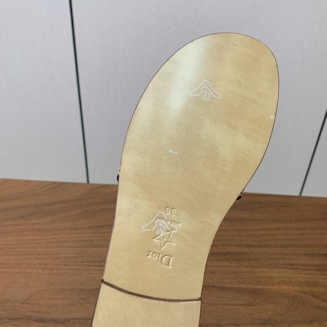 DIOR 25S DWAY SLIDE IN MULTICOLOR CALFSKIN AND FABRIC STYLE 1