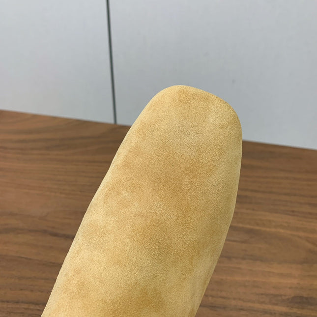 DIOR 25S ANKLE BOOTS 80 MM IN BEIGE SUEDE