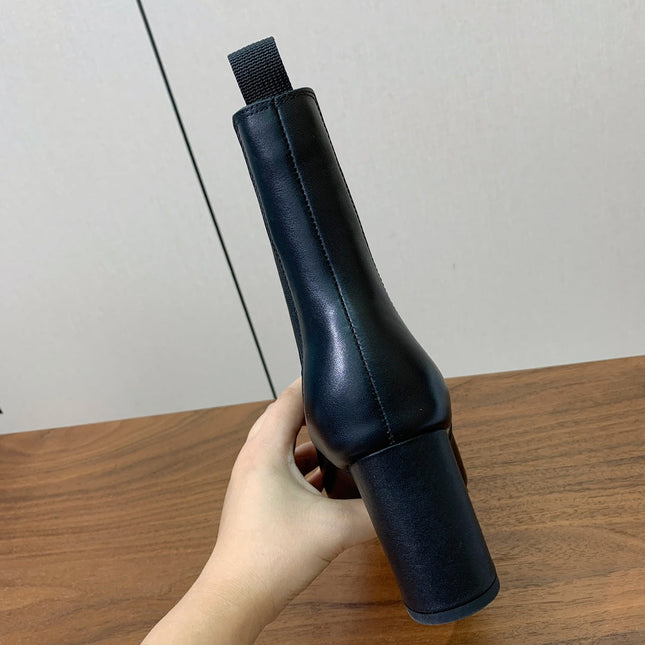 DIOR 25S ANKLE BOOTS 80 MM IN BLACK CALFSKIN