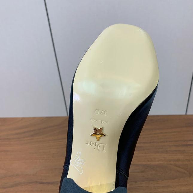 DIOR 25S ANKLE BOOTS 80 MM IN BLACK CALFSKIN