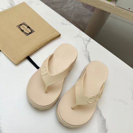 THONG PLATFORM IN BEIGE CREAM IMPORTED TPU