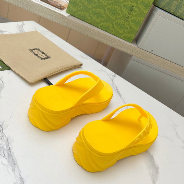 THONG PLATFORM IN BRIGHT YELLOW IMPORTED TPU