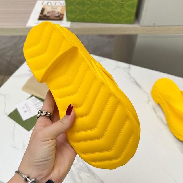 THONG PLATFORM IN BRIGHT YELLOW IMPORTED TPU