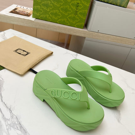 THONG PLATFORM IN PISTACHIO GREEN IMPORTED TPU