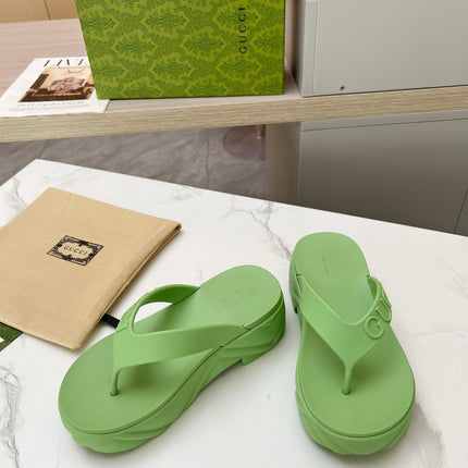 THONG PLATFORM IN PISTACHIO GREEN IMPORTED TPU