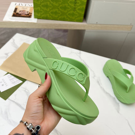 THONG PLATFORM IN PISTACHIO GREEN IMPORTED TPU