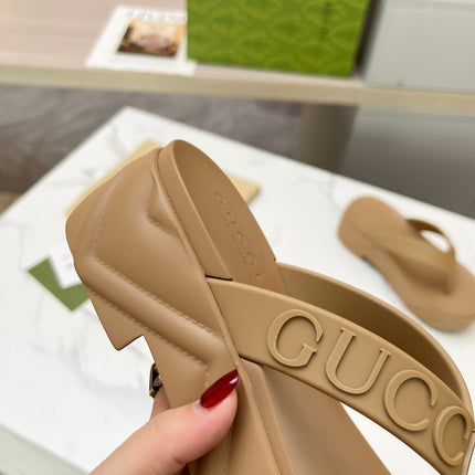 THONG PLATFORM IN CIDER BROWN IMPORTED TPU