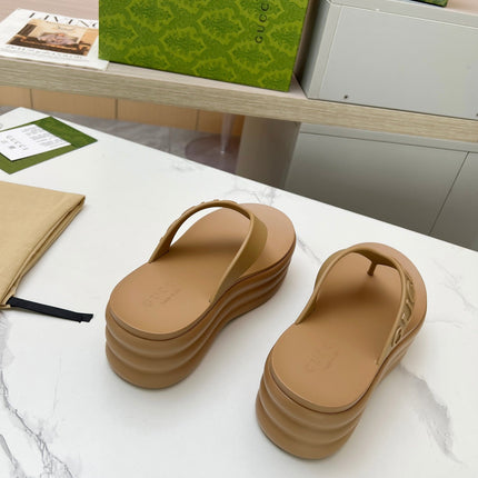 THONG PLATFORM 5 CM IN CIDER BROWN IMPORTED TPU