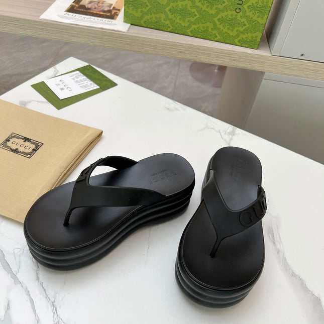 THONG PLATFORM 5 CM IN BLACK IMPORTED TPU