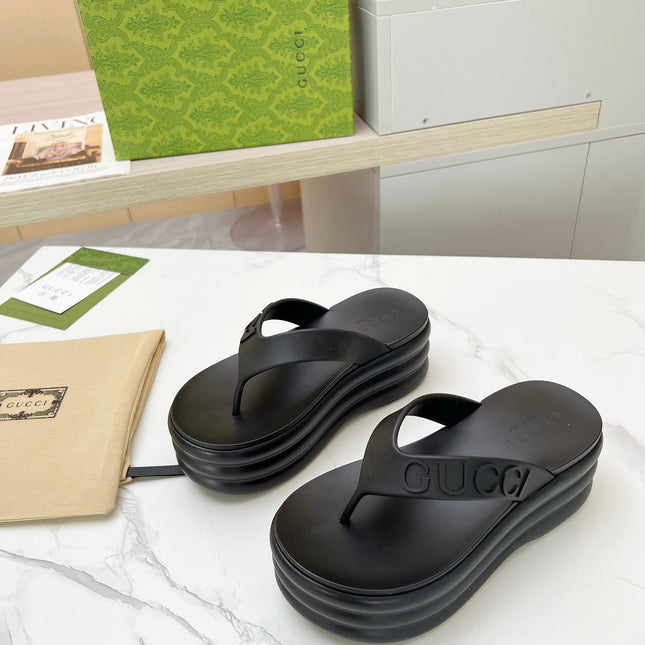 THONG PLATFORM 5 CM IN BLACK IMPORTED TPU