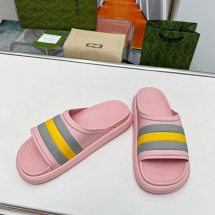 PLATFORM SLIPPERS IN LIGHT PINK MIX COLORFUL IMPORTED TPU