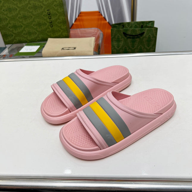 PLATFORM SLIPPERS IN LIGHT PINK MIX COLORFUL IMPORTED TPU