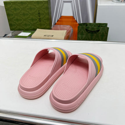 PLATFORM SLIPPERS IN LIGHT PINK MIX COLORFUL IMPORTED TPU