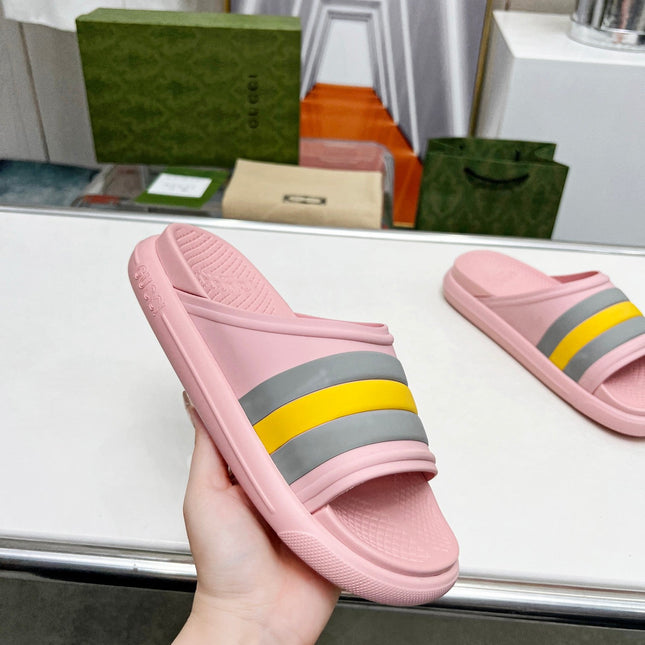 PLATFORM SLIPPERS IN LIGHT PINK MIX COLORFUL IMPORTED TPU
