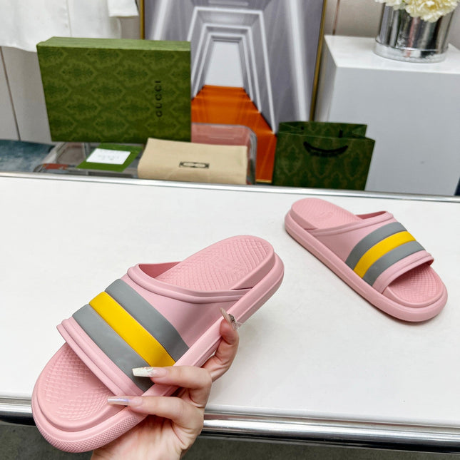 PLATFORM SLIPPERS IN LIGHT PINK MIX COLORFUL IMPORTED TPU