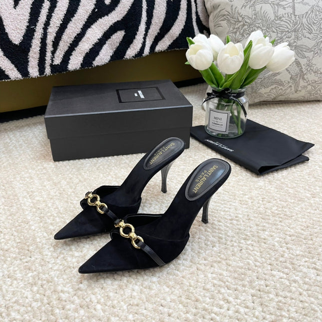 SL LINK MULES PUMP BLACK VELVET