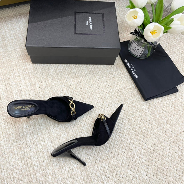 SL LINK MULES PUMP BLACK VELVET