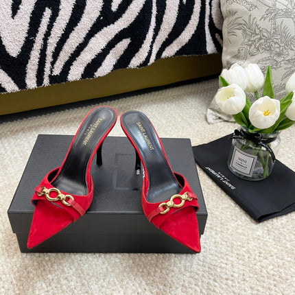 SL LINK MULES PUMP RED VELVET