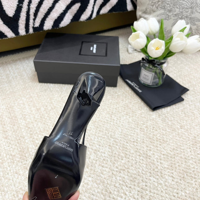SL BLAKE SLINGBACK PUMPS BLACK CALFSKIN