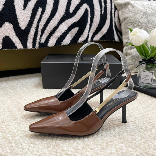 SL BLAKE SLINGBACK PUMPS CARAMEL CALFSKIN