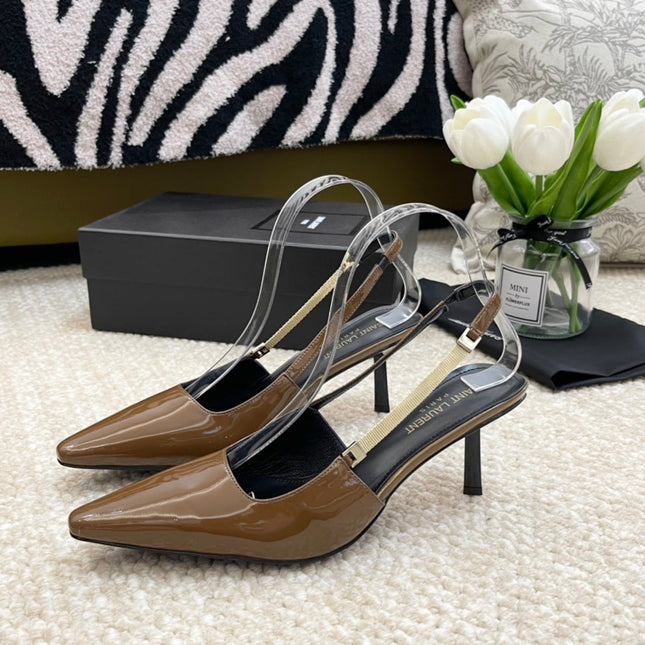 SL BLAKE SLINGBACK PUMPS CAMEL CALFSKIN