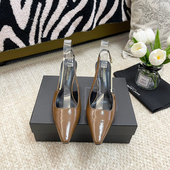 SL BLAKE SLINGBACK PUMPS CAMEL CALFSKIN