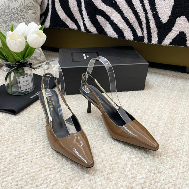 SL BLAKE SLINGBACK PUMPS CAMEL CALFSKIN