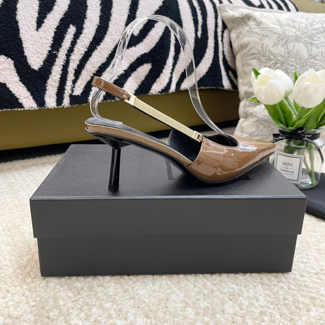 SL BLAKE SLINGBACK PUMPS CAMEL CALFSKIN