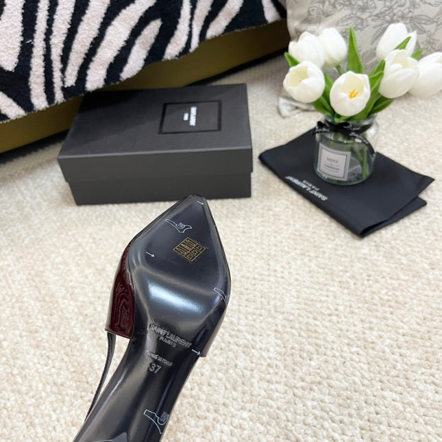 SL BLAKE SLINGBACK PUMPS MULBERRY CALFSKIN