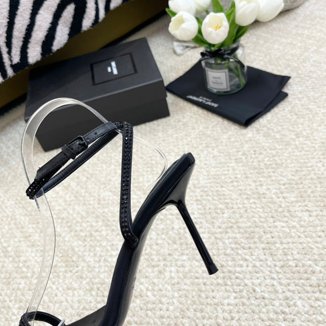 SL GEORGIA SANDALS PUMP BLACK SATIN