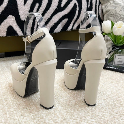 SL JODIE PLATFORM SANDALS WHITE CALFSKIN