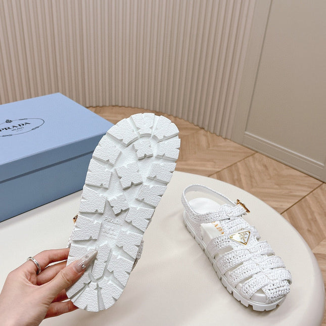 PRA RUBBER FISHERMAN SANDALS WHITE LAMBSKIN