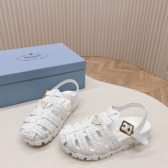 PRA RUBBER FISHERMAN SANDALS WHITE LAMBSKIN