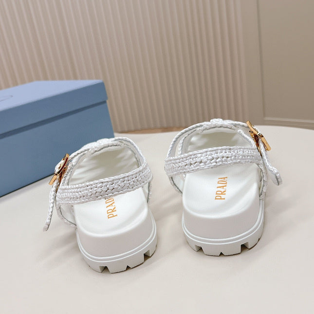 PRA RUBBER FISHERMAN SANDALS WHITE LAMBSKIN