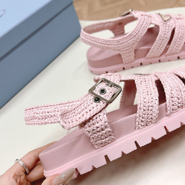 PRA RUBBER FISHERMAN SANDALS LIGHT PINK LAMBSKIN