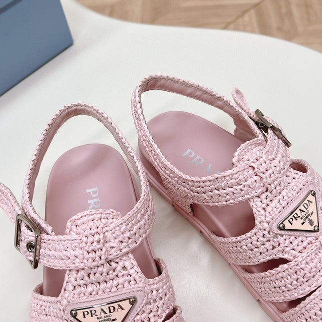 PRA RUBBER FISHERMAN SANDALS LIGHT PINK LAMBSKIN