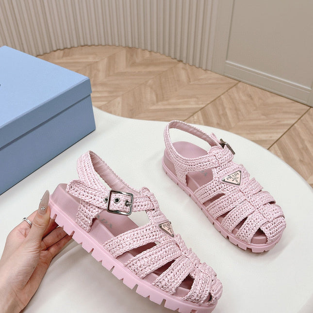 PRA RUBBER FISHERMAN SANDALS LIGHT PINK LAMBSKIN