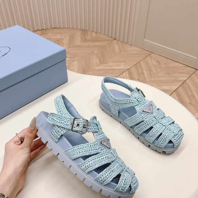 PRA RUBBER FISHERMAN SANDALS SKY LAMBSKIN