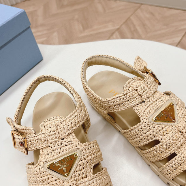 PRA RUBBER FISHERMAN SANDALS BEIGE LAMBSKIN