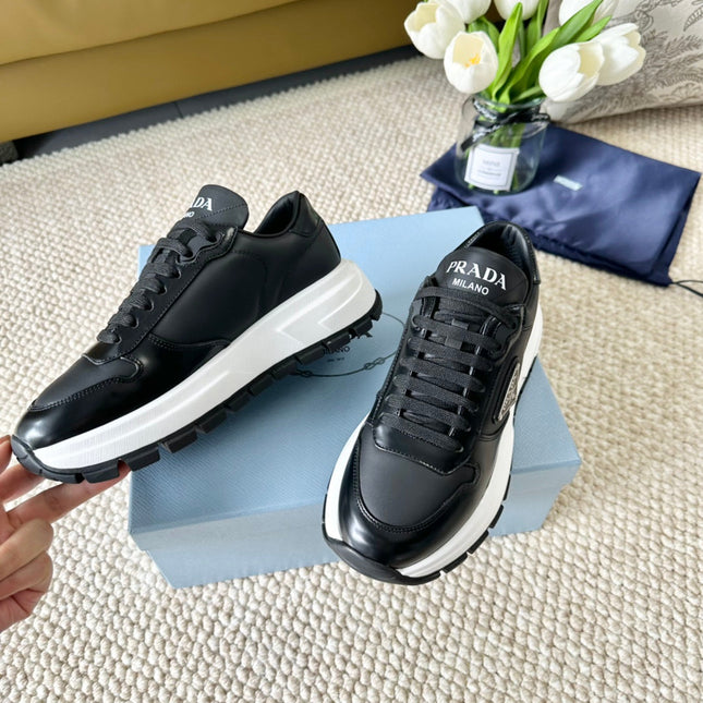 PRA BLACK THICK SOLE SNEAKER BLACK CALFSKIN
