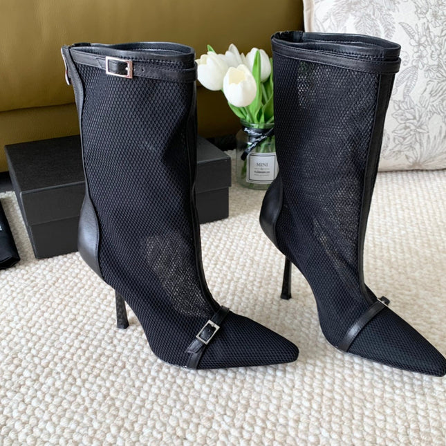 SL OXALIS BOOTIES IN BLACK MESH