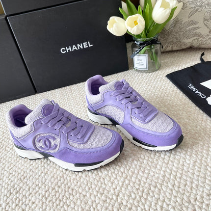 CC SNEAKER IN IRIS PURPLE WOOL TWEED AND SUEDE