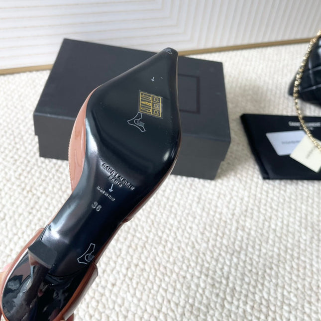 D'ORSAY PUMPS IN BRONZE BROWN SMOOTH CALFSKIN