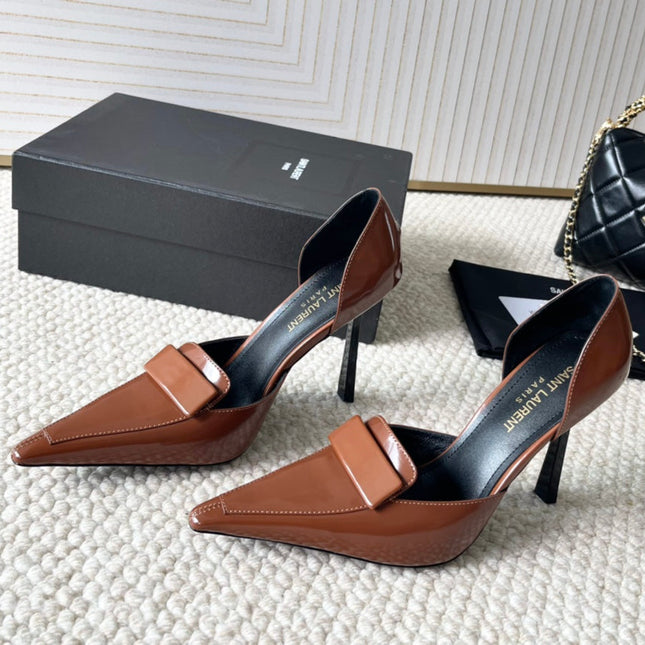 D'ORSAY PUMPS IN BRONZE BROWN SMOOTH CALFSKIN