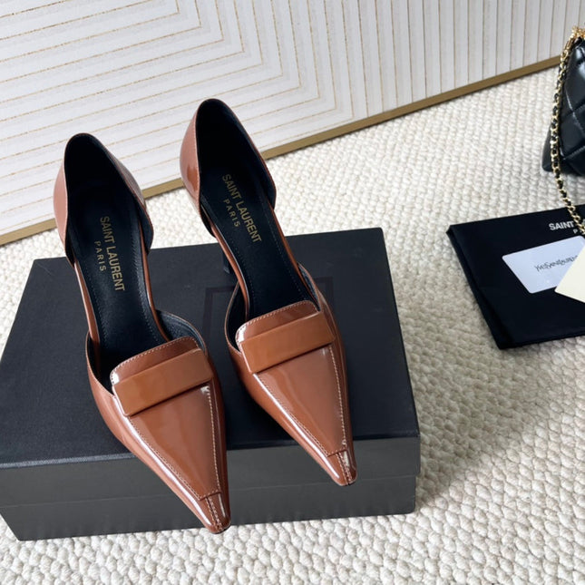 D'ORSAY PUMPS IN BRONZE BROWN SMOOTH CALFSKIN