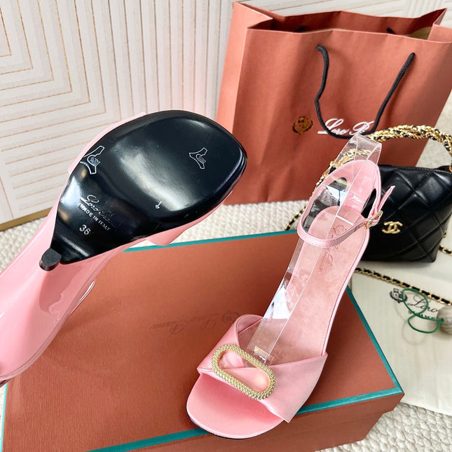 HIGH HEELS SANDALS 80 MM IN PASTEL PINK SATIN MIX SUEDE