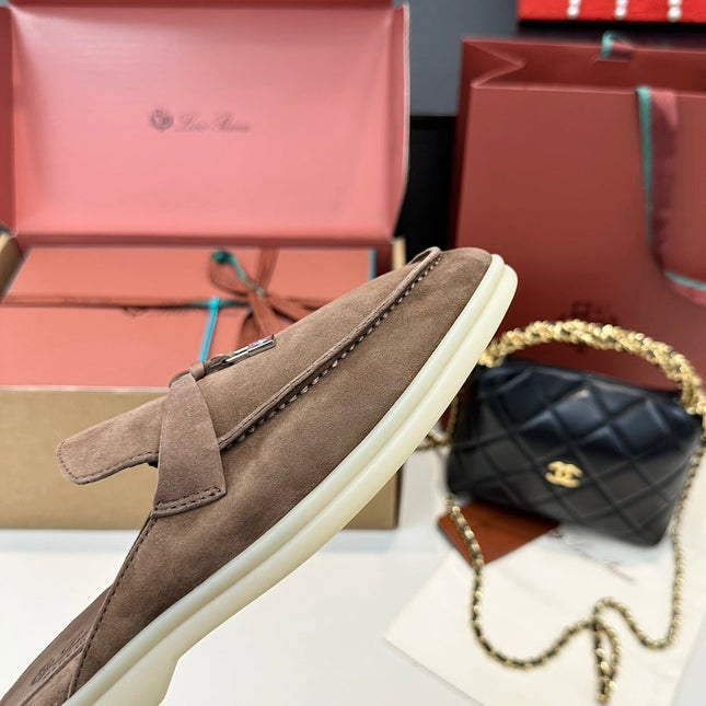 LP CHARMS WALK BABOUCHE LOAFERS CHOCOLATE BROWN SUEDE