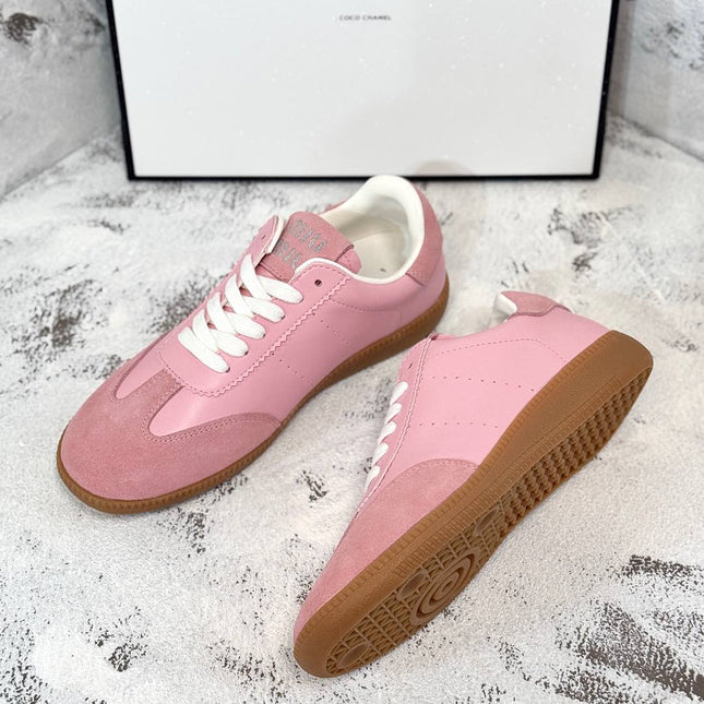 RETRO SNEAKERS IN PINK LAMBSKIN MIX SUEDE